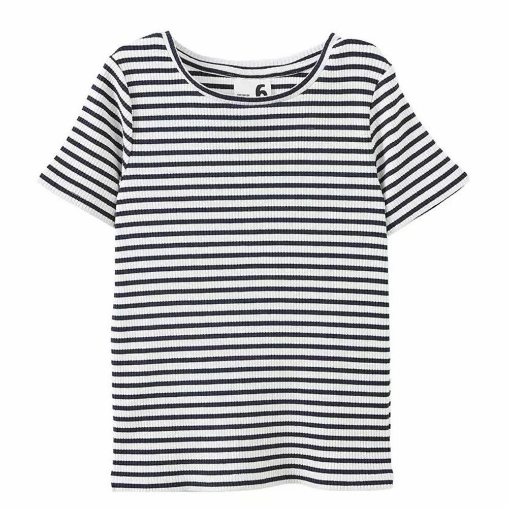 Cotton On Kids Raya Baby Tee - Squid Ink/Vanilla Stripe